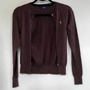Ralph Lauren Sport Brown Button Down Cardigan